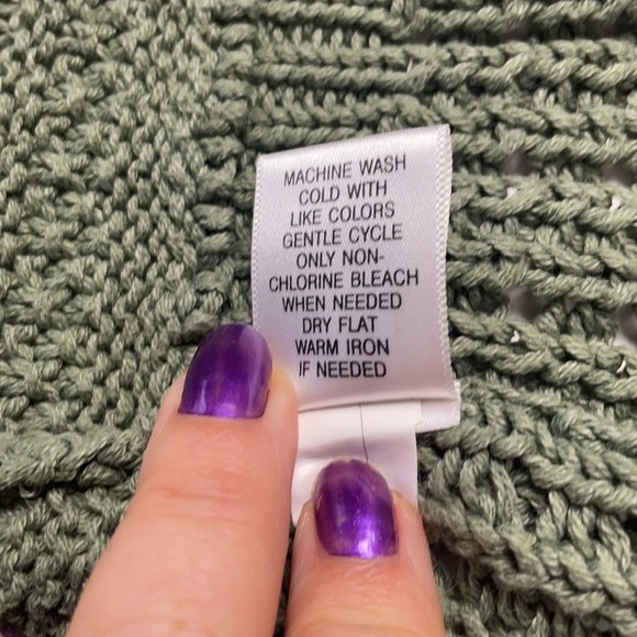 Vintage Crocheted Knitted Sage Green Sweater Vest by Sonoma Life + Style - Picture 9 of 16